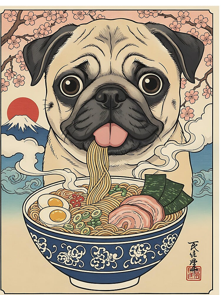 Ramen Eating Pug Puppy by Creature Kindness T-Shirts, Hoodie, Sweatshirt | BlankRebels.com (Image 2)