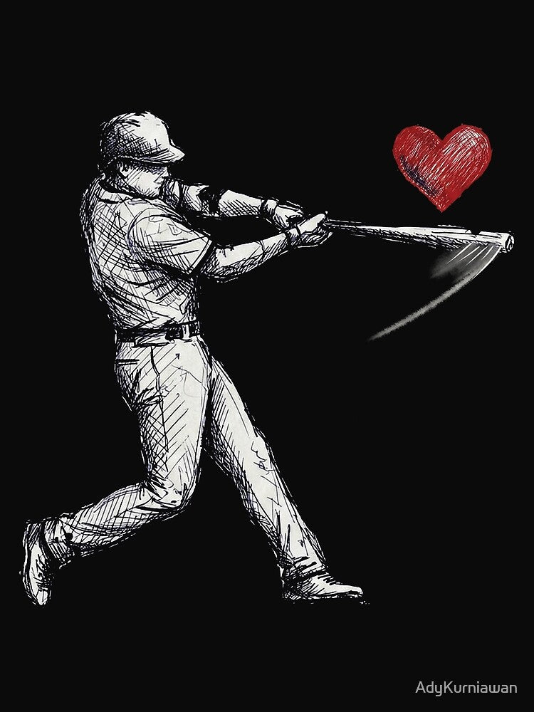 Baseball Batter Heart Sketch by AdyKurniawan T-Shirts, Hoodie, Sweatshirt | BlankRebels.com (Image 2)