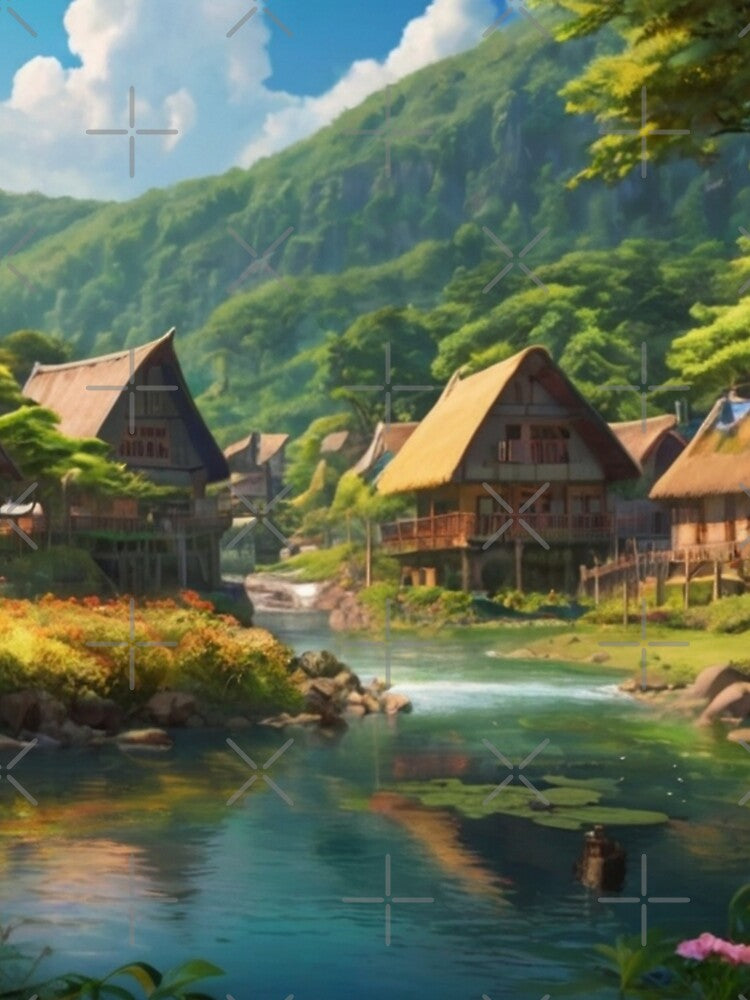 Peaceful Village along the River’s Edge by BlareBlare T-Shirts, Hoodie, Sweatshirt | BlankRebels.com (Image 2)