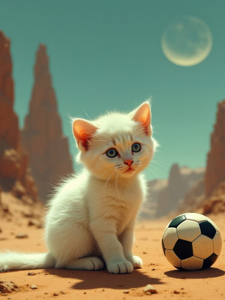 Kitten with Soccer Ball and Target by HabitableMoons