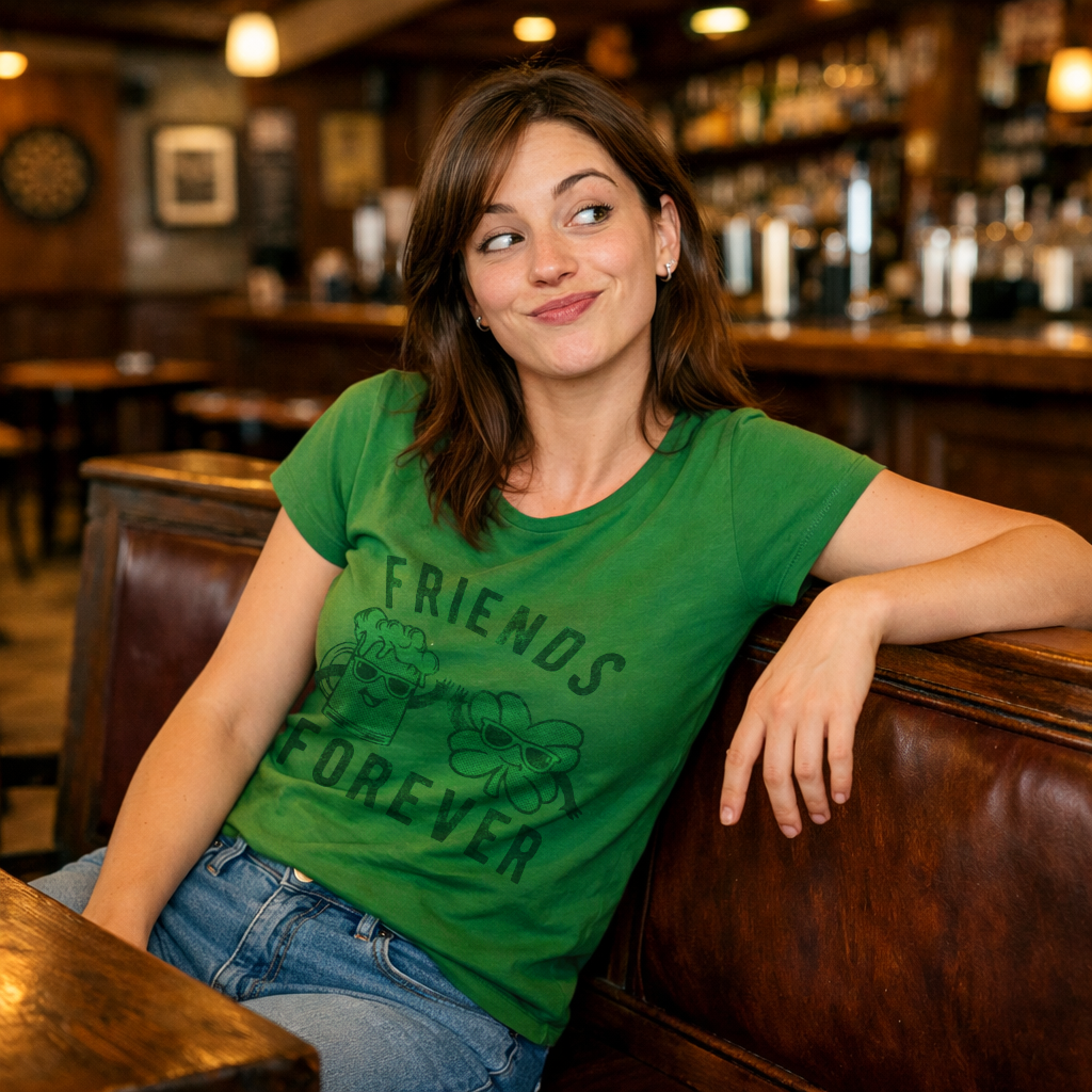 Friends Forever Beer And Clover Women's T Shirt