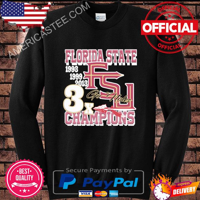 FSU Florida state football graphic 3X champions go noles shirt