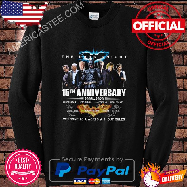 Funny The Dark Knight 50th anniversary 2008 2023 welcome to a world without rules signatures shirt