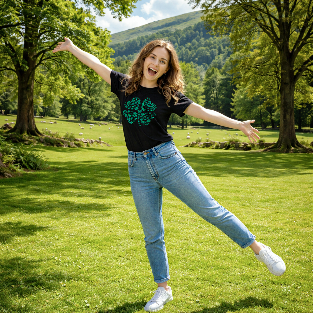 Glitter Clover Heart Women's T Shirt
