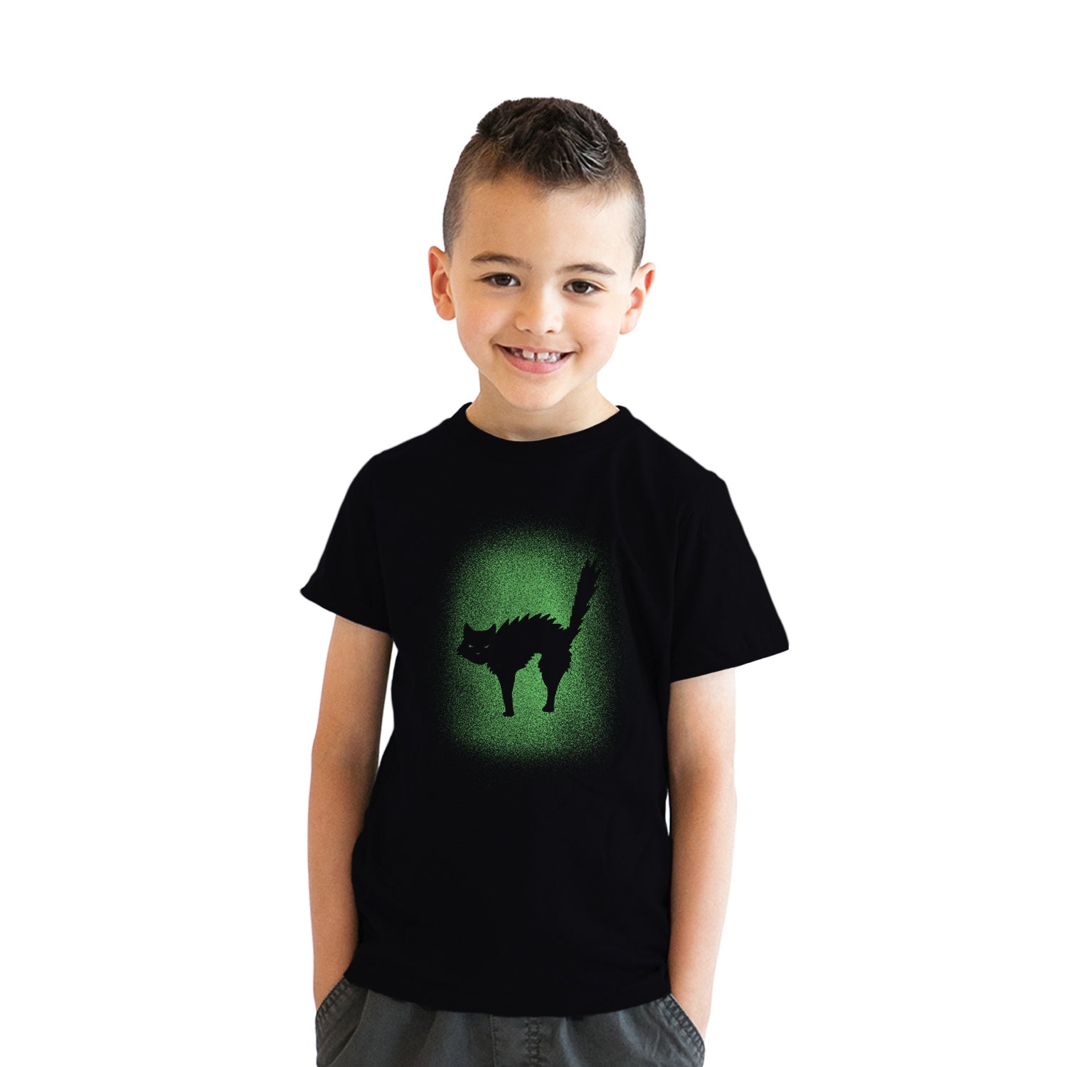 Glowing Cat Youth T Shirt
