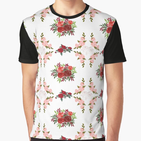Red Floral Pattern by Kim_Seamless_Pattern T-Shirts, Hoodie, Sweatshirt | BlankRebels.com (Image 1)