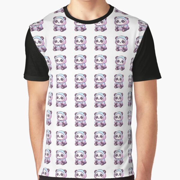 Cute Panda in Hoodie – Kawaii Cartoon Panda Art | Aesthetic Animal Design by Chuahan_Arts T-Shirts, Sweatshirt (Image 1)