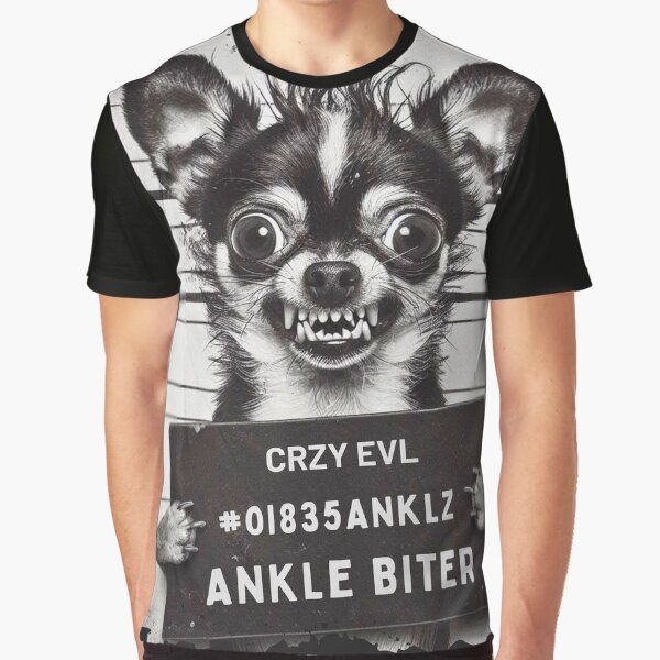 Ankle Biter Chihuahua Mugshot – Funny Dog Meme Design by Kmcantley