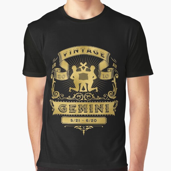 The Zodiac Sign of Gemini Golden Vintage 2010 by rhombusOnion T-Shirts, Hoodie, Sweatshirt | BlankRebels.com (Image 1)