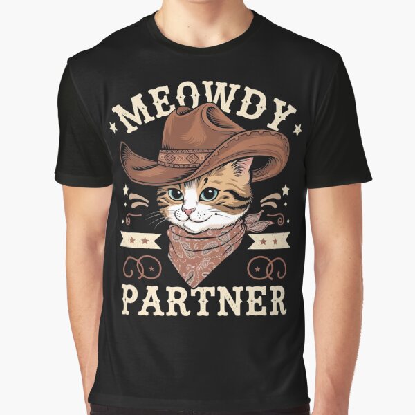 Meowdy Partner Cat Cowboy Hat by Animal Hug Co. T-Shirts, Hoodie, Sweatshirt | BlankRebels.com (Image 1)
