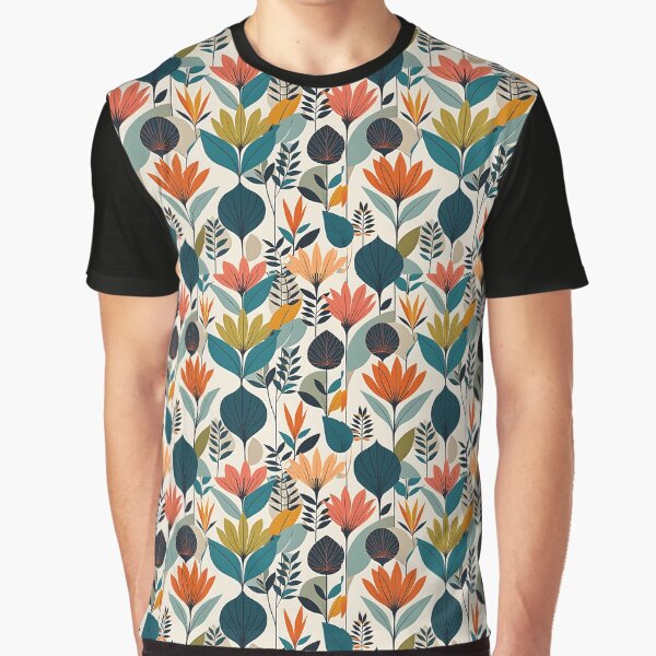 Retro Mid Century Modern Botanical Leaves by Prints and Lifestyle T-Shirts, Hoodie, Sweatshirt | BlankRebels.com (Image 1)