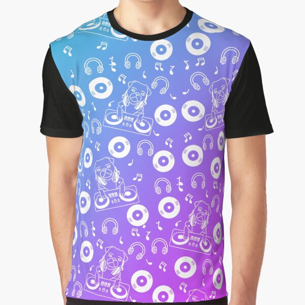 DJ Pug - Blue/Purple by Pugs & Co T-Shirts, Hoodie, Sweatshirt | BlankRebels.com (Image 1)