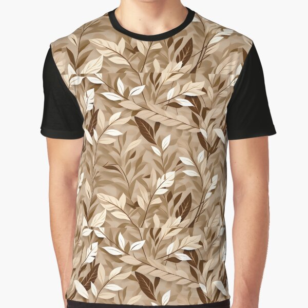 Retro Mid Century Modern Botanical Leaves Mocha by Prints and Lifestyle T-Shirts, Hoodie, Sweatshirt (Image 1)