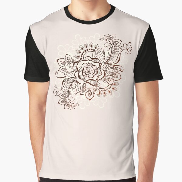 Rose Painted with Henna by Blackmoon9 T-Shirts, Hoodie, Sweatshirt | BlankRebels.com (Image 1)