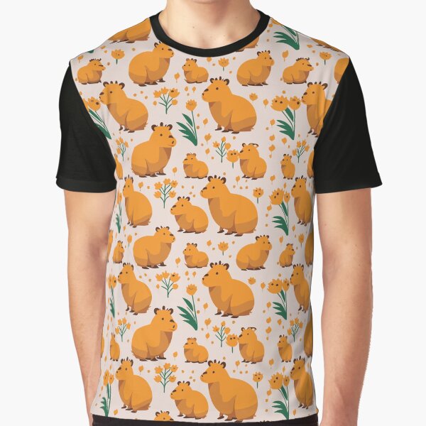 Capybara and flowers pattern by joshua Tolliday T-Shirts, Hoodie, Sweatshirt | BlankRebels.com (Image 1)
