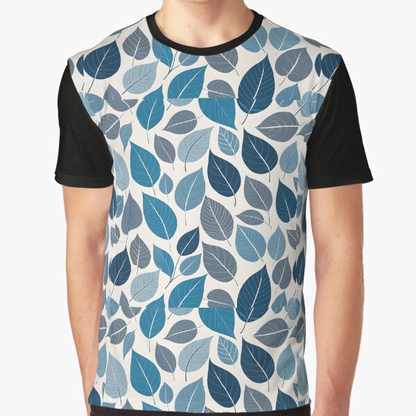 Retro Mid Century Modern Botanical Leaves blue by Prints and Lifestyle T-Shirts, Hoodie, Sweatshirt (Image 1)