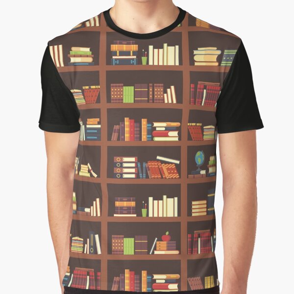 Bookshelf with many books, a gift for women or men who loves books and adore reading by kind4you T-Shirts,... (Image 1)