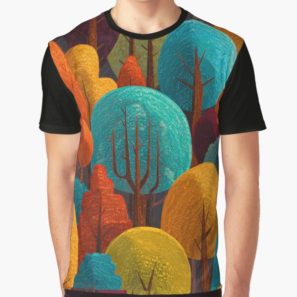 COLORFUL FOREST WALLPAPER PATTERN by infinitearte T-Shirts, Hoodie, Sweatshirt | BlankRebels.com (Image 1)