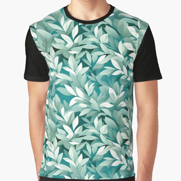 Retro Mid Century Modern Botanical Leaves Muted Teal by Prints and Lifestyle T-Shirts, Hoodie, Sweatshirt (Image 1)
