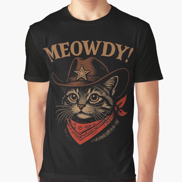Meowdy Cowboy Cat Western Style Funny Retro Outfit by Animal Hug Co. T-Shirts, Hoodie, Sweatshirt | BlankRebels.com (Image 1)