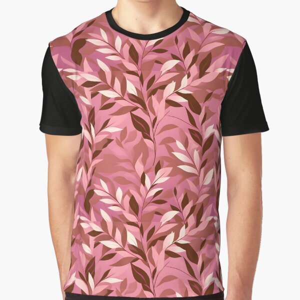 Retro Mid Century Modern Botanical Leaves Peach by Prints and Lifestyle T-Shirts, Hoodie, Sweatshirt (Image 1)