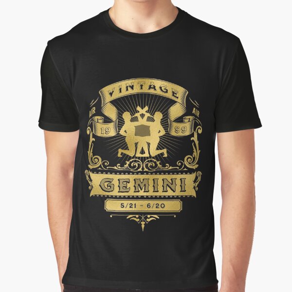 The Zodiac Sign of Gemini Golden Vintage 1999 by rhombusOnion T-Shirts, Hoodie, Sweatshirt | BlankRebels.com (Image 1)