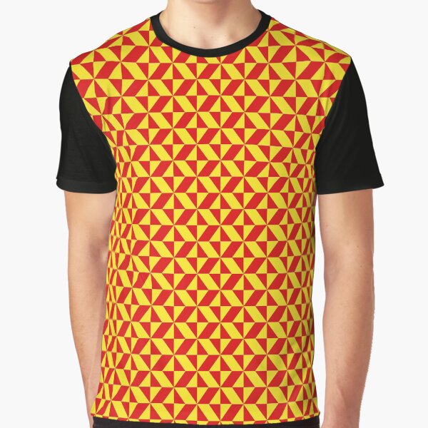 Yellow And Red Geometric Squares Pattern by S Cube Design T-Shirts, Hoodie, Sweatshirt | BlankRebels.com (Image 1)