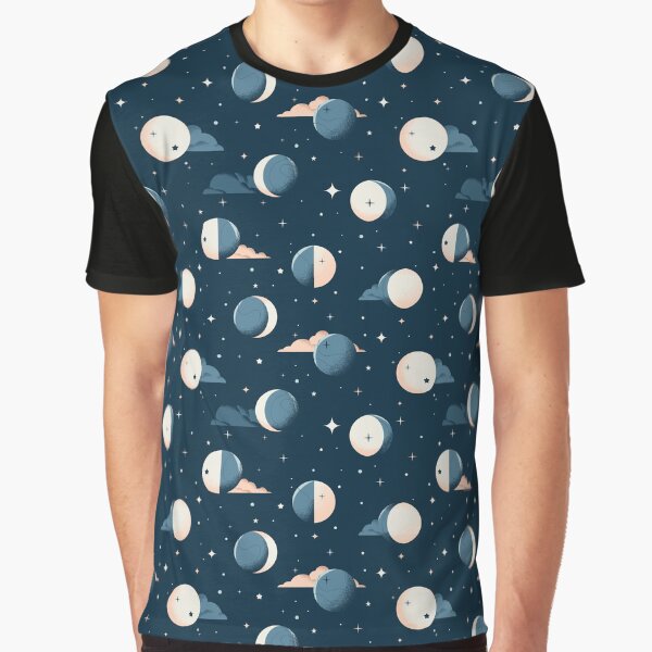 Moon Phases and Stars Pattern by enchantedrealm T-Shirts, Hoodie, Sweatshirt | BlankRebels.com (Image 1)