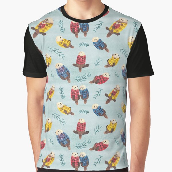 Sea Otters Wearing Plaid by emseeitch T-Shirts, Hoodie, Sweatshirt | BlankRebels.com (Image 1)
