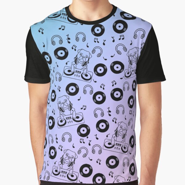 DJ Pug - Pastel Blue & Purple by Pugs & Co T-Shirts, Hoodie, Sweatshirt | BlankRebels.com (Image 1)