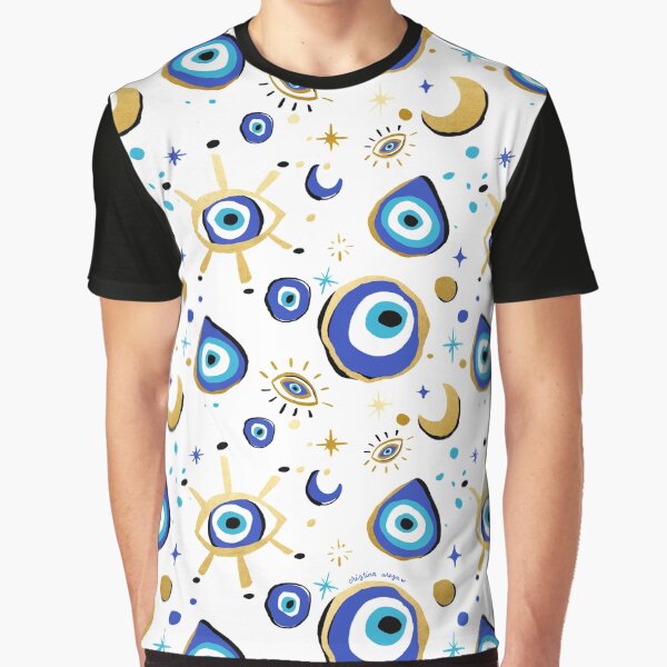 Blue and Gold Evil Eye by Cristina Arezu T-Shirts, Hoodie, Sweatshirt | BlankRebels.com (Image 1)
