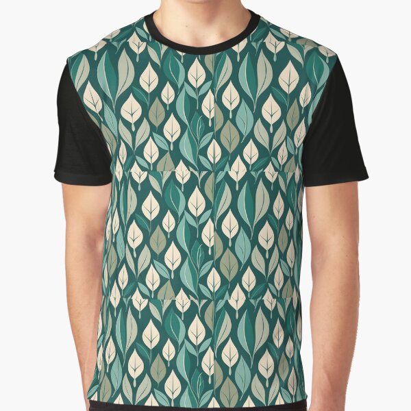 Retro Mid Century Modern Botanical Leaves Emerald Green by Prints and Lifestyle T-Shirts, Hoodie, Sweatshirt (Image 1)