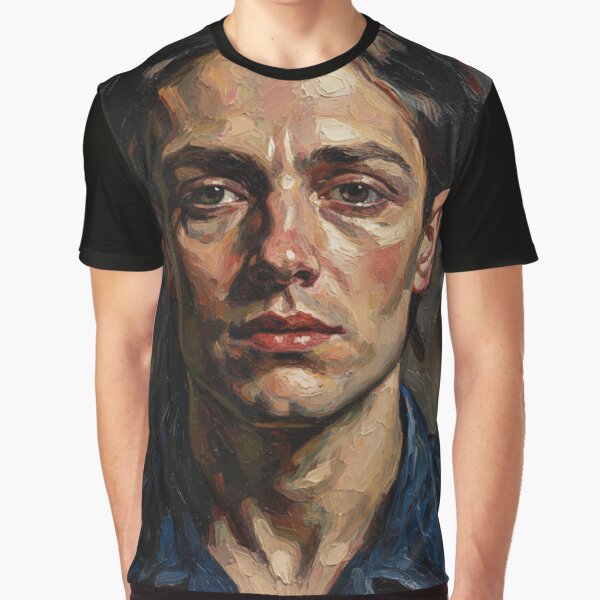 Expressive human portrait in impasto oil painting style. by Lux-Nova T-Shirts, Hoodie, Sweatshirt | BlankRebels.com (Image 1)