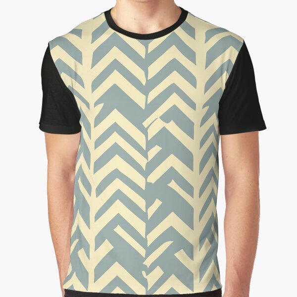 Grunge Herringbone Pattern in Grey / Blue and Cream / White by SamJanner T-Shirts, Hoodie, Sweatshirt (Image 1)