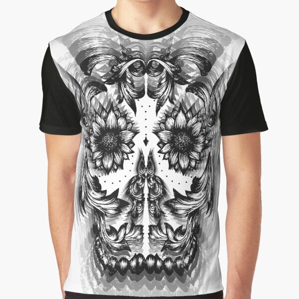 Sugar-Skull Optics, Ornament Skull, tattoo style by The Bad Karma Conncection T-Shirts, Hoodie, Sweatshirt (Image 1)