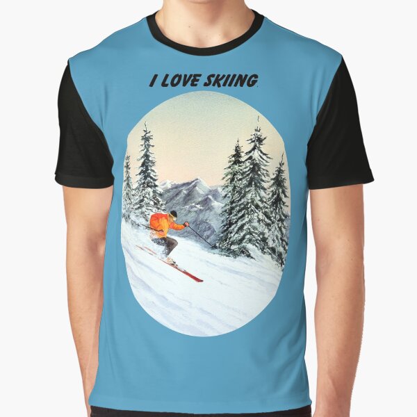 I LOVE SKIING With A Banner by William Holkham T-Shirts, Hoodie, Sweatshirt | BlankRebels.com (Image 1)
