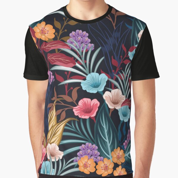 Gorgeous Unique Floral on Dark Background by pugmom4 T-Shirts, Hoodie, Sweatshirt | BlankRebels.com (Image 1)