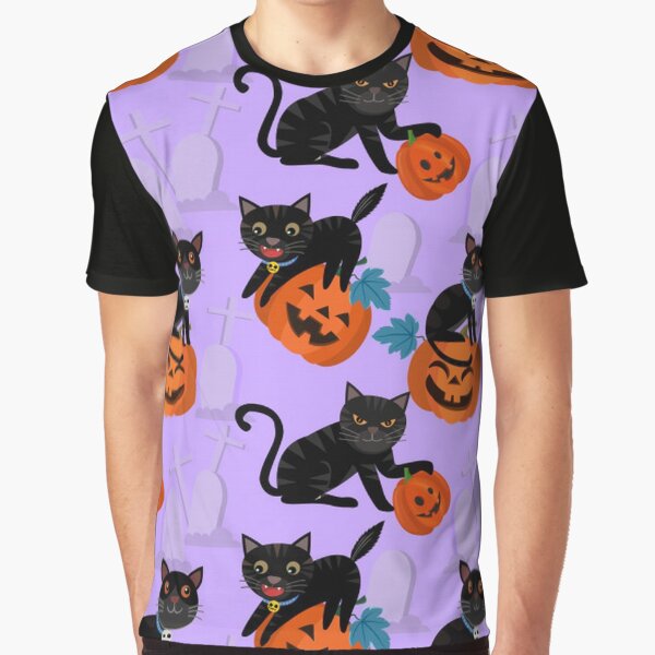 Halloween Black Cat and Pumpkins by pugmom4 T-Shirts, Hoodie, Sweatshirt | BlankRebels.com (Image 1)