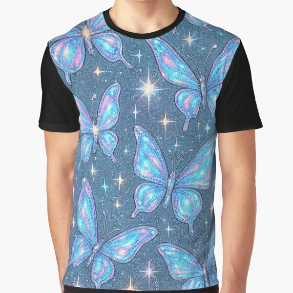 Y2K Chrome Butterflies – Holographic 2000s Aesthetic Design by WitBox T-Shirts, Hoodie, Sweatshirt (Image 1)