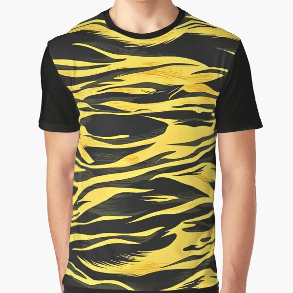 Black Yellow Tiger Stripe Camo Pattern by CamouflageLab T-Shirts, Hoodie, Sweatshirt | BlankRebels.com (Image 1)