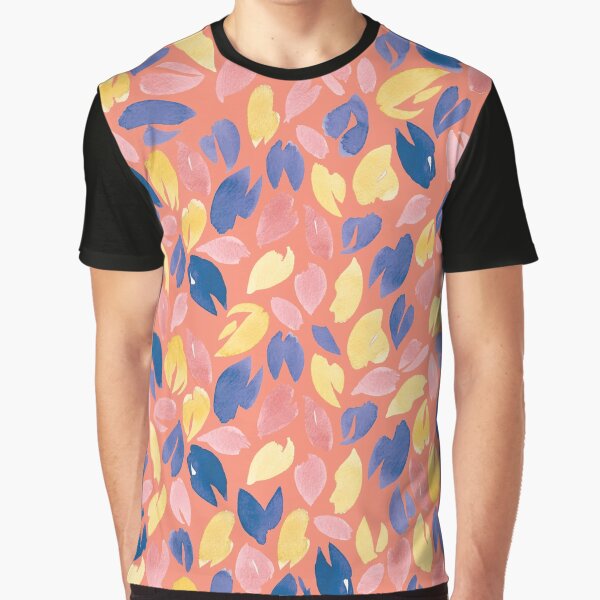 Watercolour Petals | Coral, Navy and Peach by RebeccaFlaherty T-Shirts, Hoodie, Sweatshirt | BlankRebels.com (Image 1)