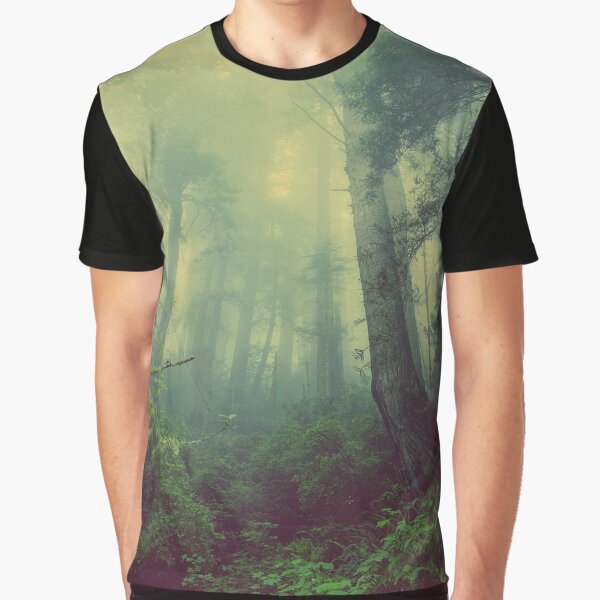 Foggy Green Lush Forest by Hvll1116 T-Shirts, Hoodie, Sweatshirt | BlankRebels.com (Image 1)