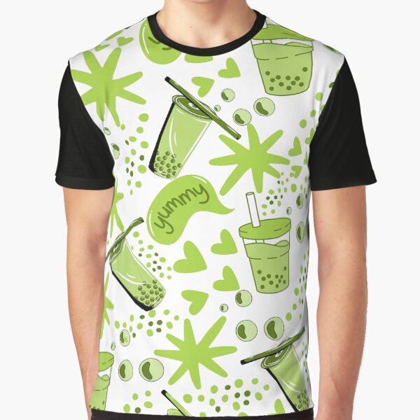 boba tea bubble milk matcha tea green tea lover pattern by DesignYourWaystore T-Shirts, Hoodie, Sweatshirt (Image 1)