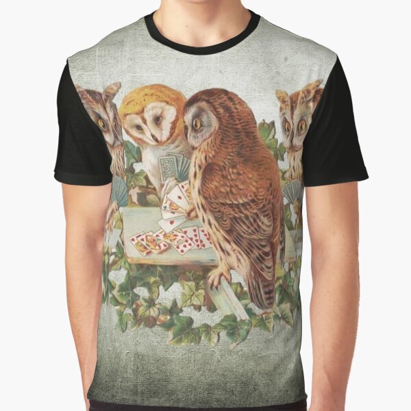 Cool Owls Gambling and Playing Poker on Table by critterville T-Shirts, Hoodie, Sweatshirt | BlankRebels.com (Image 1)