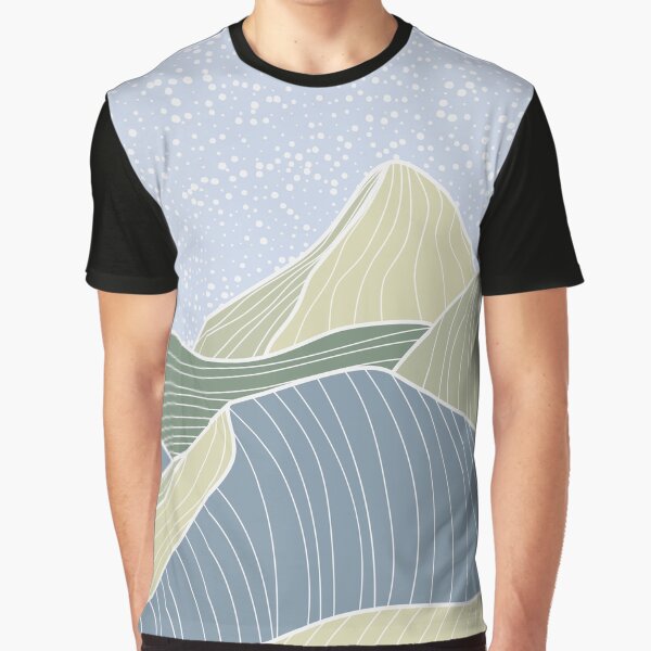 Japanese wave line art landscape background , abstract mountain by OSTONSHOP T-Shirts, Hoodie, Sweatshirt (Image 1)