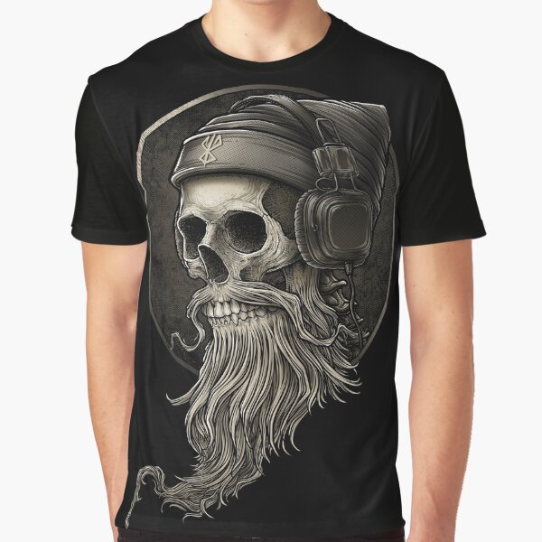 Viking Vintage Skull Beard with Headphone by Winya T-Shirts, Hoodie, Sweatshirt | BlankRebels.com (Image 1)