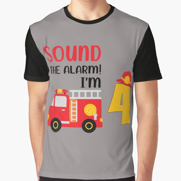 Happy 4th Birthday Firetruck Fan by Justin Haas T-Shirts, Hoodie, Sweatshirt | BlankRebels.com (Image 1)