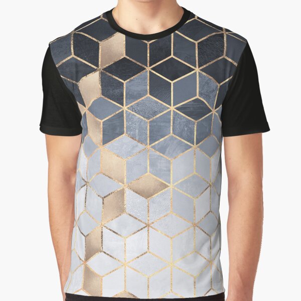 Soft Blue Gradient Cubes by Elisabeth Fredriksson T-Shirts, Hoodie, Sweatshirt | BlankRebels.com (Image 1)
