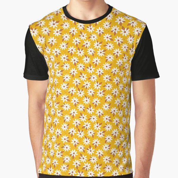 Boho Daisies Floral Print In Honey Yellow by Avenie T-Shirts, Hoodie, Sweatshirt | BlankRebels.com (Image 1)