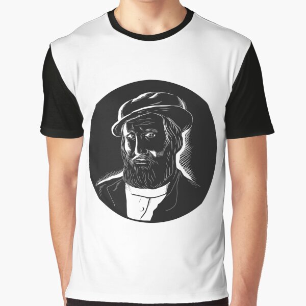 Hernan Cortes Conquistador Woodcut by patrimonio